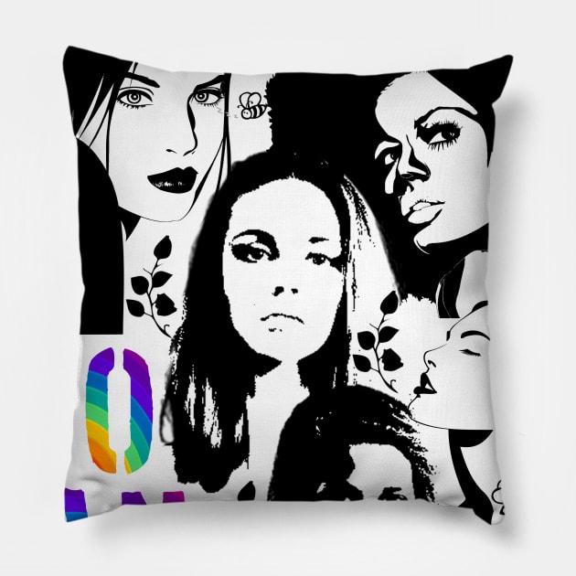 Women's Pride Feminist Strong Female Design Pillow by Girl Gang Leader