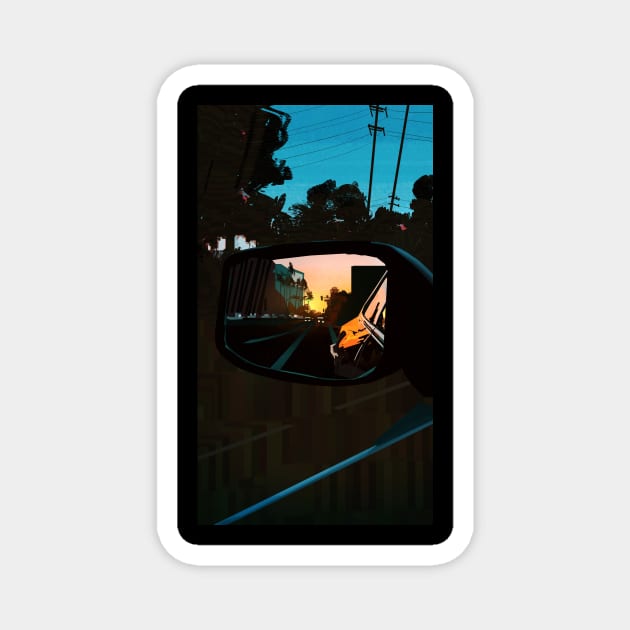 Sunset Rear Mirror Magnet by Henry Wong