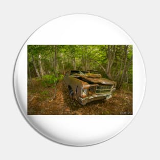 Abandoned Junker in the Woods Pin