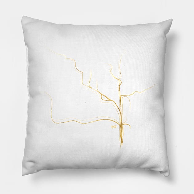 Kintsugi 3 #art #decor #buyart #japanese #gold #grey #kirovair #design Pillow by Kirovair