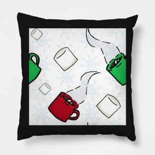 Hot Chocolate with Marshmallows Print Pillow