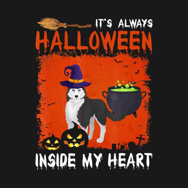 Husky It's always Halloween inside my heart by JaydeMargulies