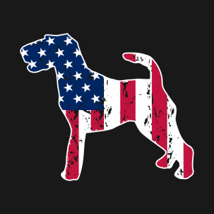 Wire Fox Terrier Dog Lovers American Flag 4th of July Gift T-Shirt