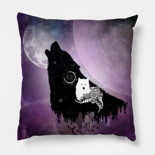 Awesome wolves in the universe Pillow