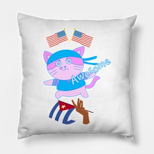 50% cuban 50% American 100% Awesome Pillow