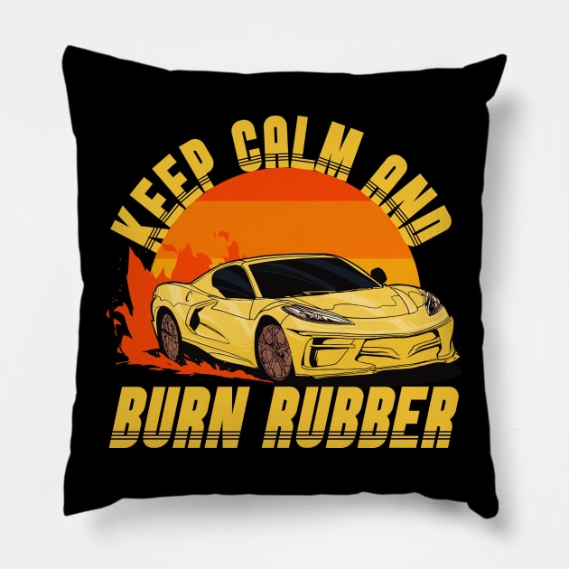 Drag Racing Street Racing Classical Car Pillow by Emmi Fox Designs