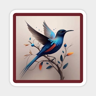 Blue Bird of Paradise Magnet