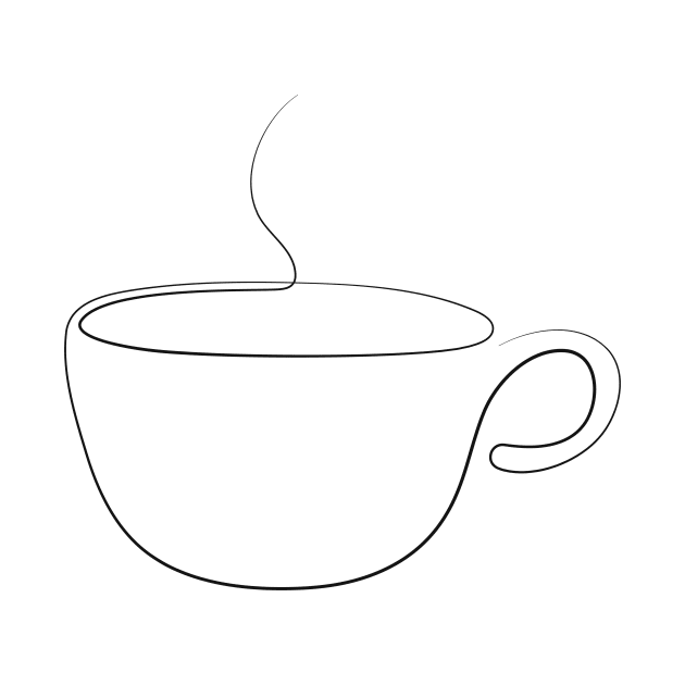 coffee mug or tea cup - abstract line art by addillum