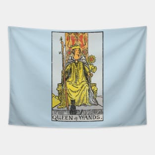 Queen of wands tarot card (distressed) Tapestry