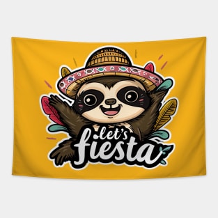 Happy mexican sloth cinco de mayo let's fiesta Tapestry