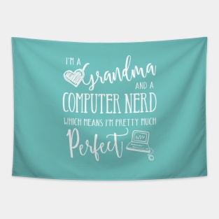 Perfect Grandma and Computer Nerd Tapestry