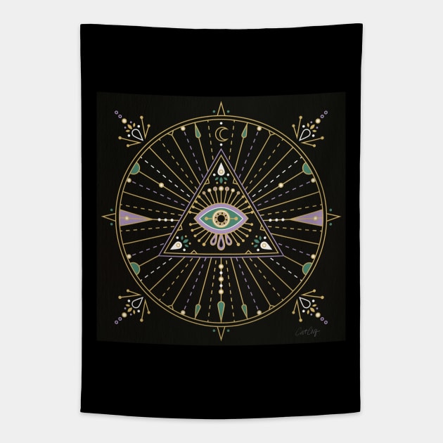 Evil Eye Mandala Tapestry by CatCoq