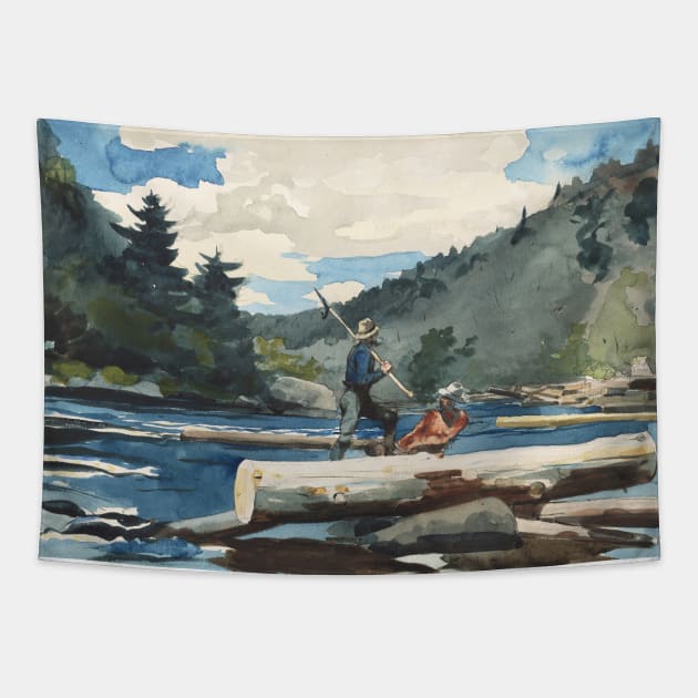 Hudson River, Logging by Winslow Homer Tapestry by Classic Art Stall