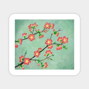 Flowering Quince Blossoms Magnet