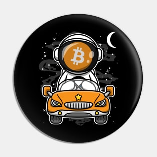 Astronaut Car BitCoin BTC To The Moon Crypto Token Cryptocurrency Wallet Birthday Gift For Men Women Kids Pin