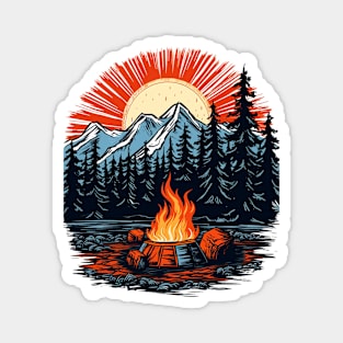 Campsite/Campfire Design Magnet