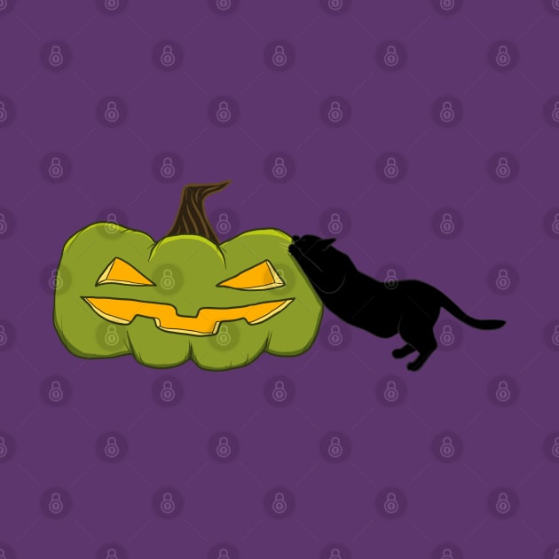 Green Scratch-O-Lantern (Black Cat) by braincase