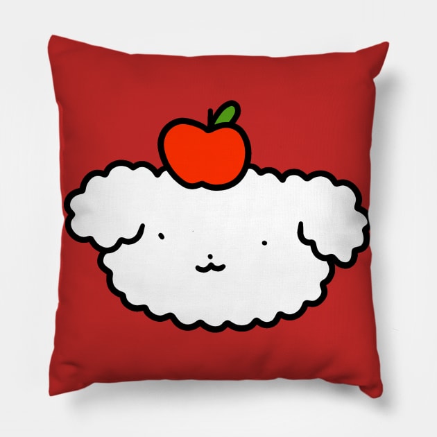 Apple Fluffy Dog Head Pillow by saradaboru