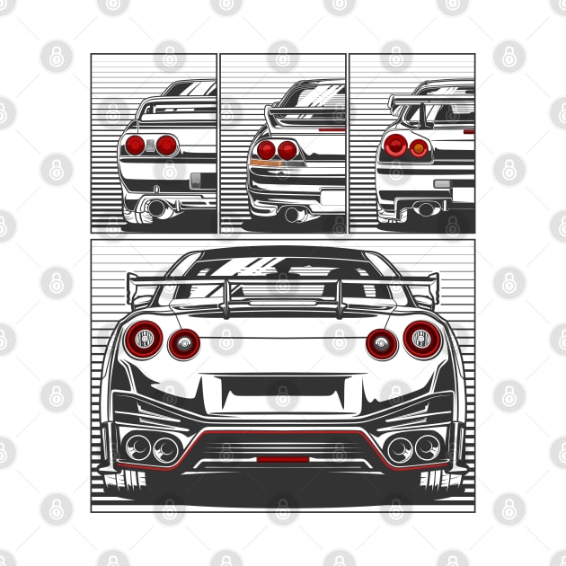 Generation of Nissan GTR Series by idrdesign