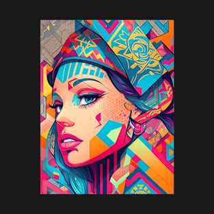 Woman In Urban WallStyle - AI Art T-Shirt