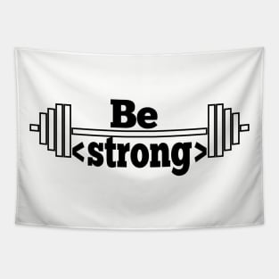 Be Strong black hipster programmer design Tapestry