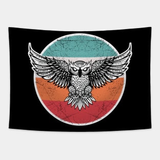 Vintage Retro Owl Tapestry