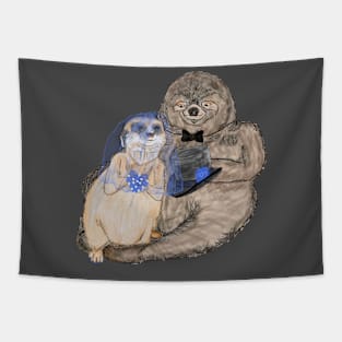 Meerkat And Sloth Wedding Day Tapestry