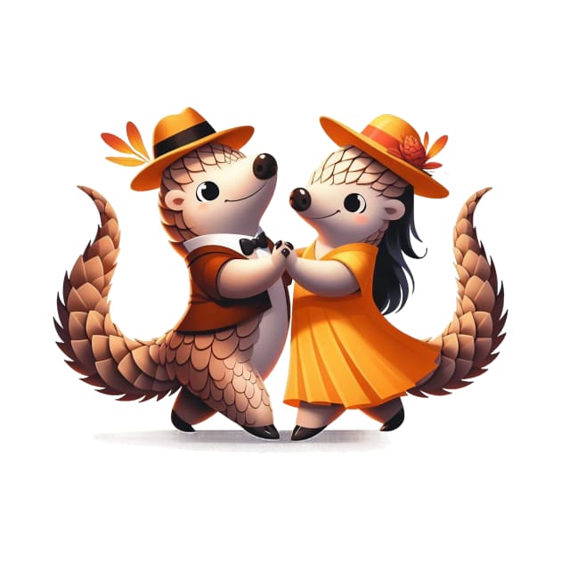 Cute Couple Pangolins Dancing Tango Pango-Tango by Dmytro