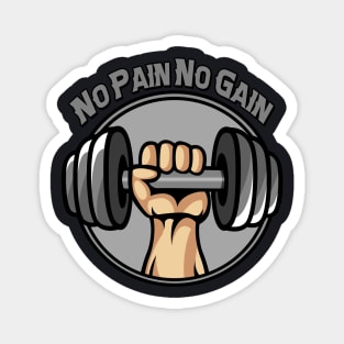 No Pain No Gain Bodybuilder Magnet