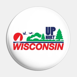 Wisconsin License Plate Up Nort' Funny Up North Pin