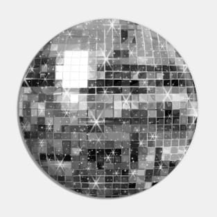 Twinkle Silver Disco Ball All Over Pattern Pin