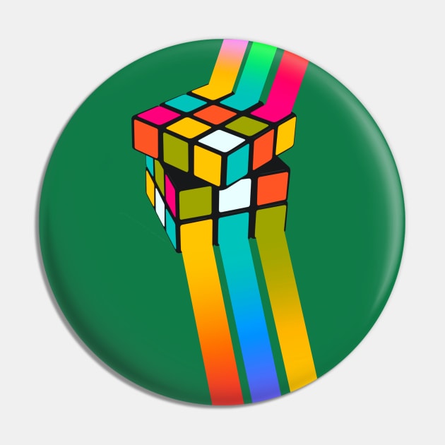 Colorful Rubiks Cube Art Pin by AlondraHanley