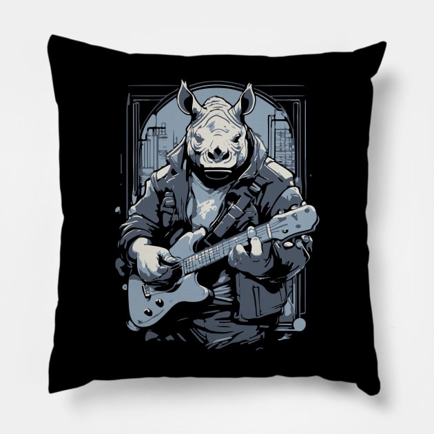 rhino rocks Pillow by lkn