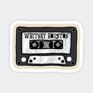 whitney houston cassette black and white Magnet