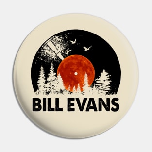 Evans Name Record Music Forest Gift Pin