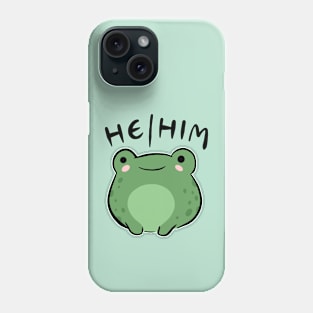 He/Him Kawaii Frog: Celebrating Masculine Aesthetics with Adorable Froggy Characters Phone Case