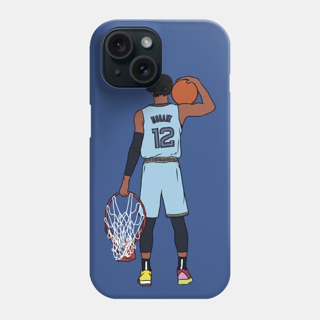 Ja Morant And The Rim Phone Case by rattraptees