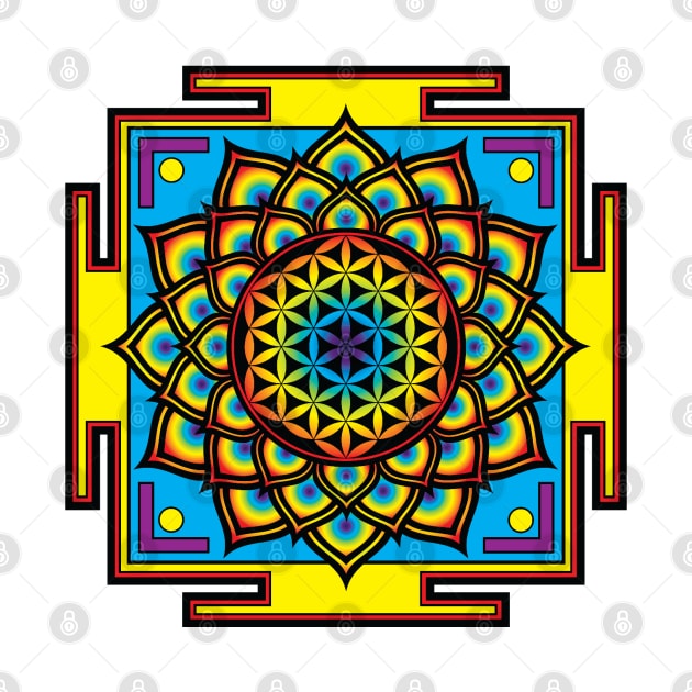 Flower of Life Psychedelic Mandala by GalacticMantra