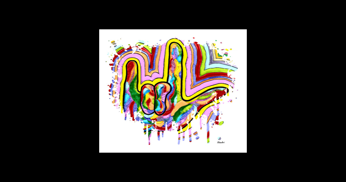 ASL I Love You Paint Splash - American Sign Language - Posters and Art ...