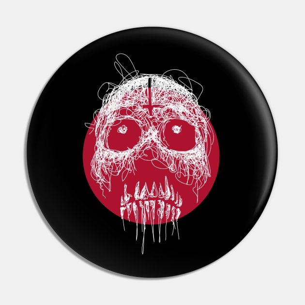 Skull scribble Pin by jayaadiprastya