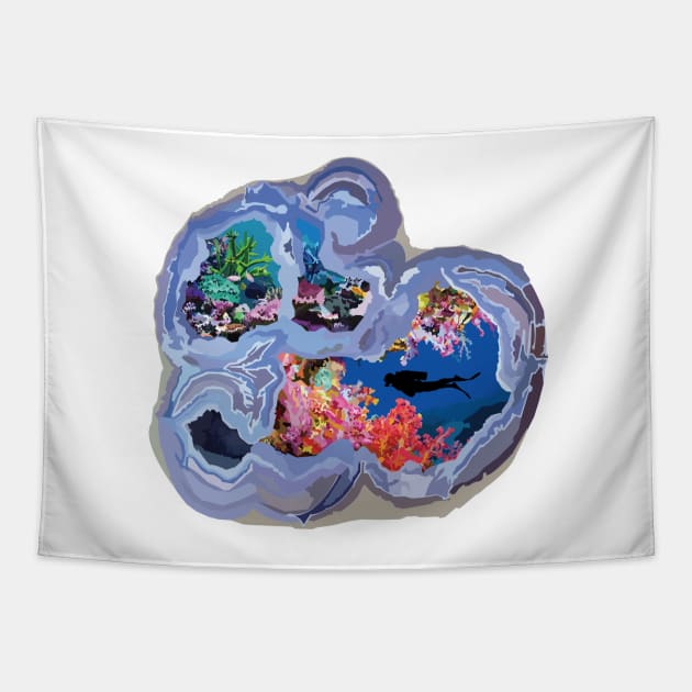 The Secret Lives of Geodes: The Diver Tapestry by aecdesign