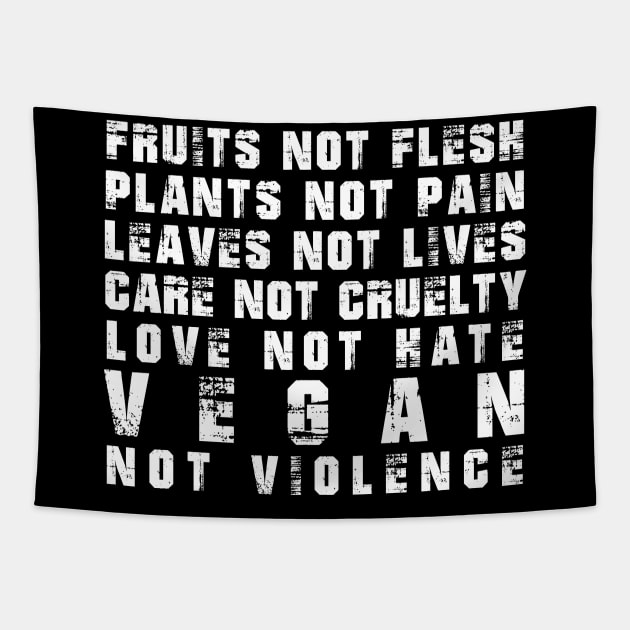 Vegan not Violence - Vegan Activism Shirt - Vegan Christmas Gifts 2023 Tapestry by KindWanderer