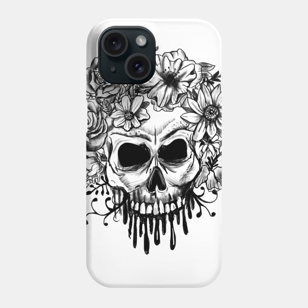 Skull & Flowers Gothic Grunge Punk Phone Case by LunaElizabeth