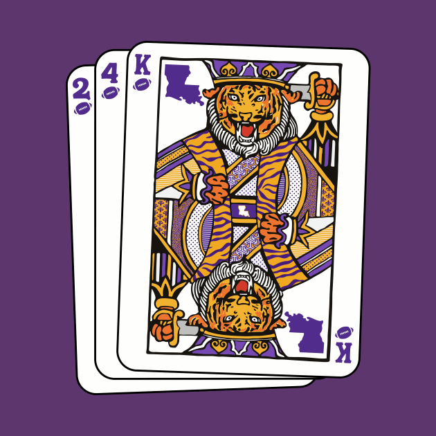 2024 Louisiana Tiger King Playing Card // Awesome King Tiger Purple and Gold by SLAG_Creative