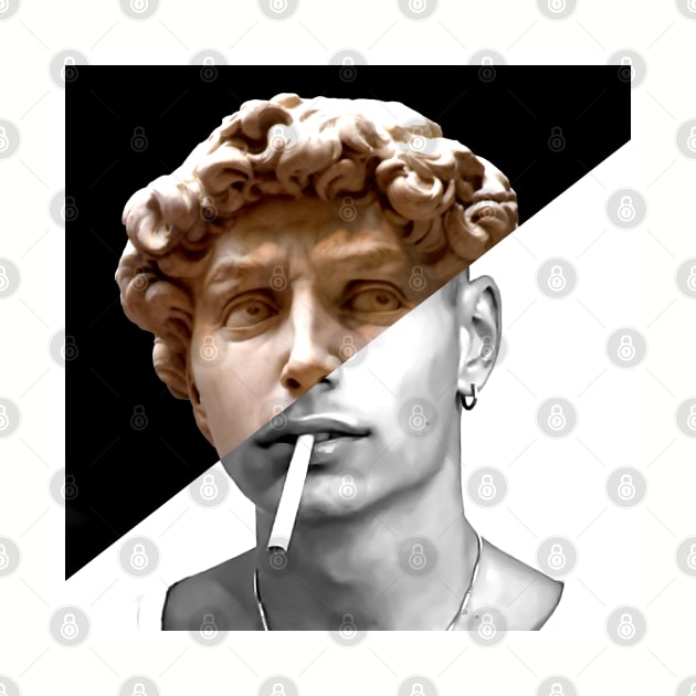 Michelangelo's David And Cigarette by luigi-tarini