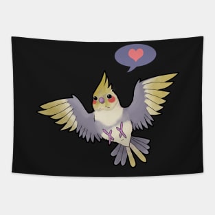 Pied Cockatiel Love Tapestry