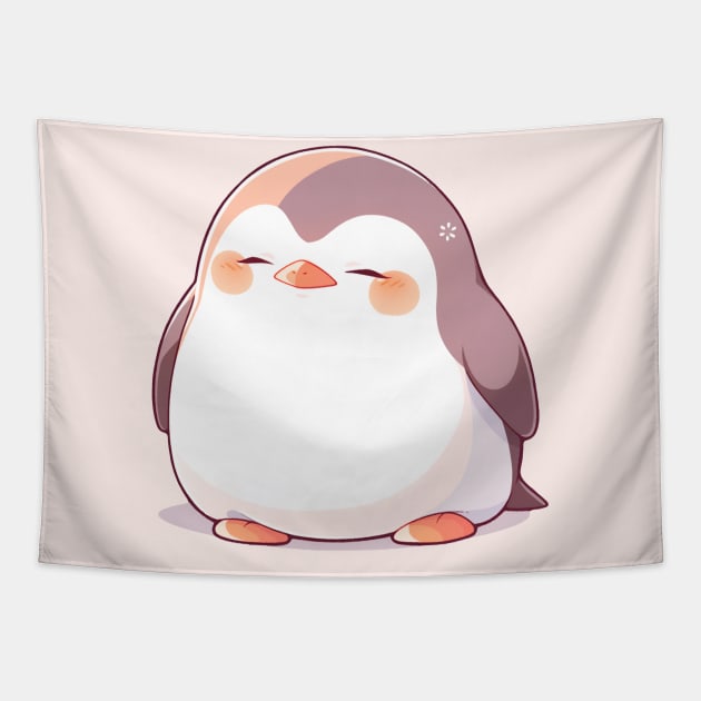 penguin resting Tapestry by Chromatic Currents