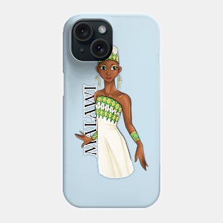 Black is Beautiful - Malawi African Melanin Girl in traditional outfit Phone Case