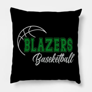 Classic Name Blazers Vintage Styles Green Basketball Pillow