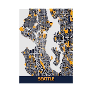 Seattle - United States Bluefresh City Map T-Shirt